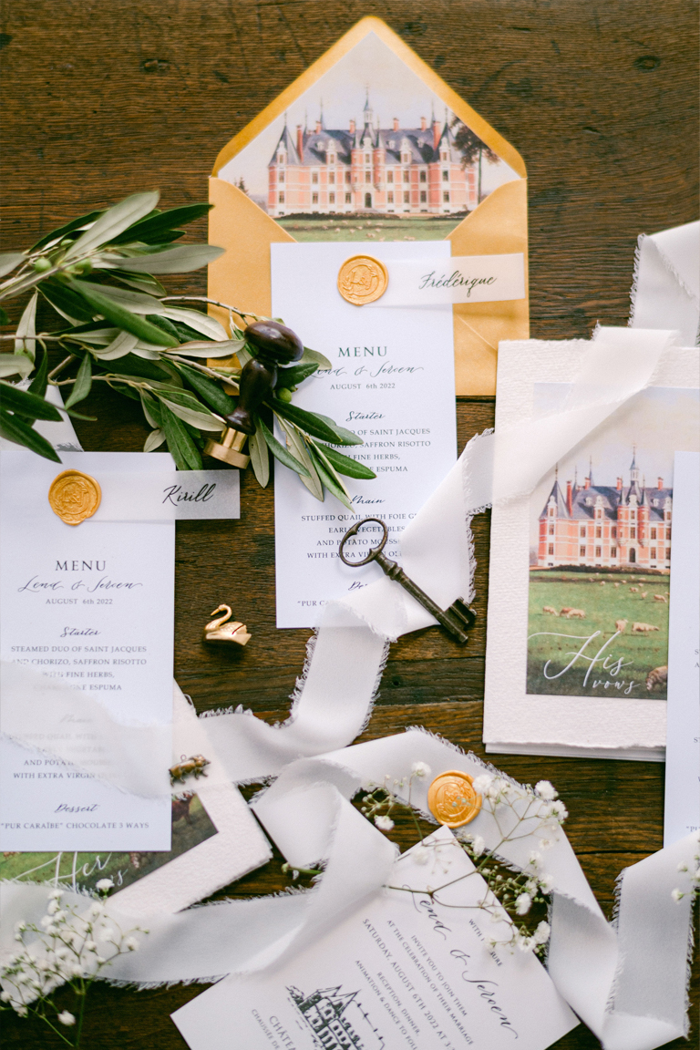 Wedding invitation suite chateau la hulpe 5