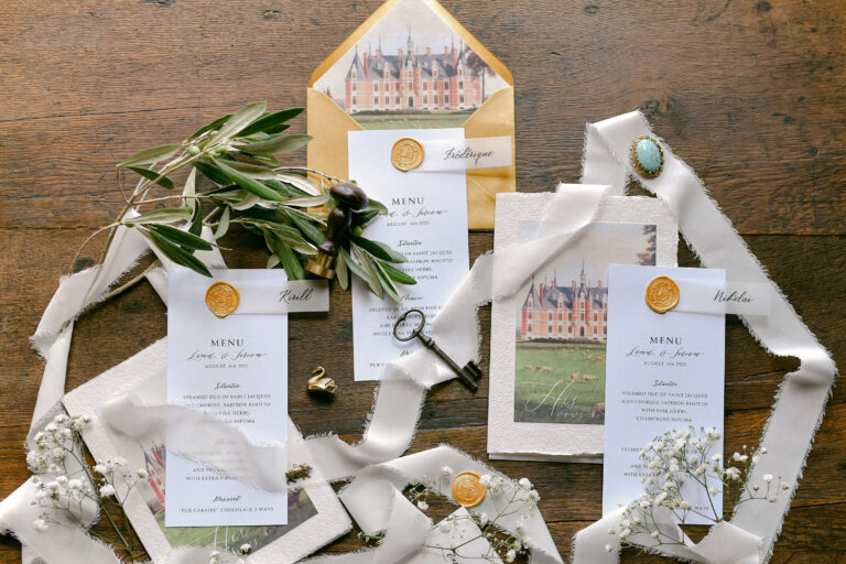 Wedding invitation suite chateau la hulpe 2