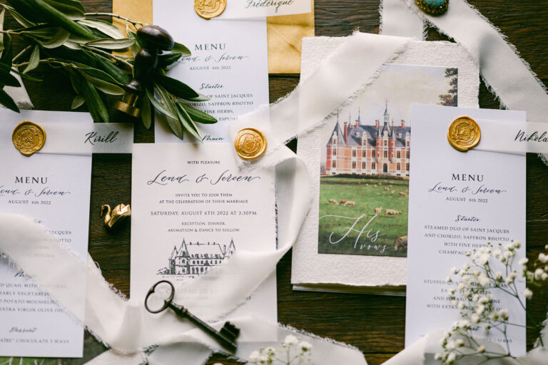 Wedding invitation suite chateau la hulpe 3