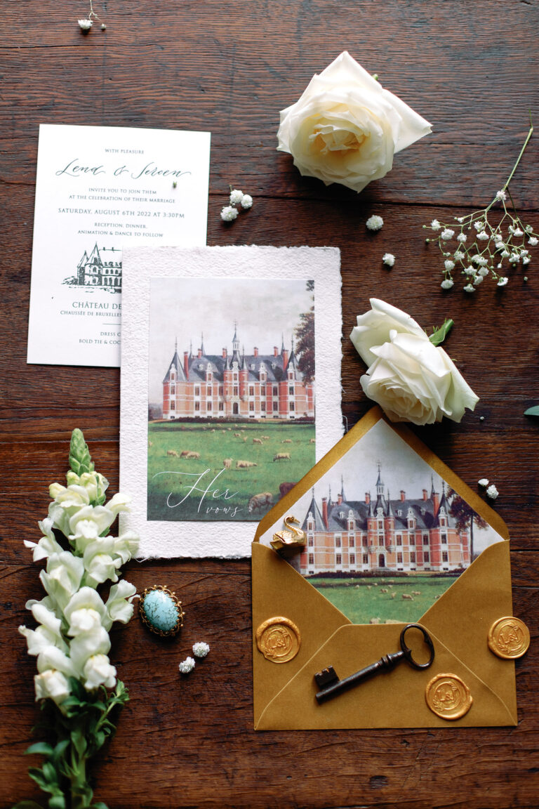 Wedding invitation suite chateau la hulpe 2